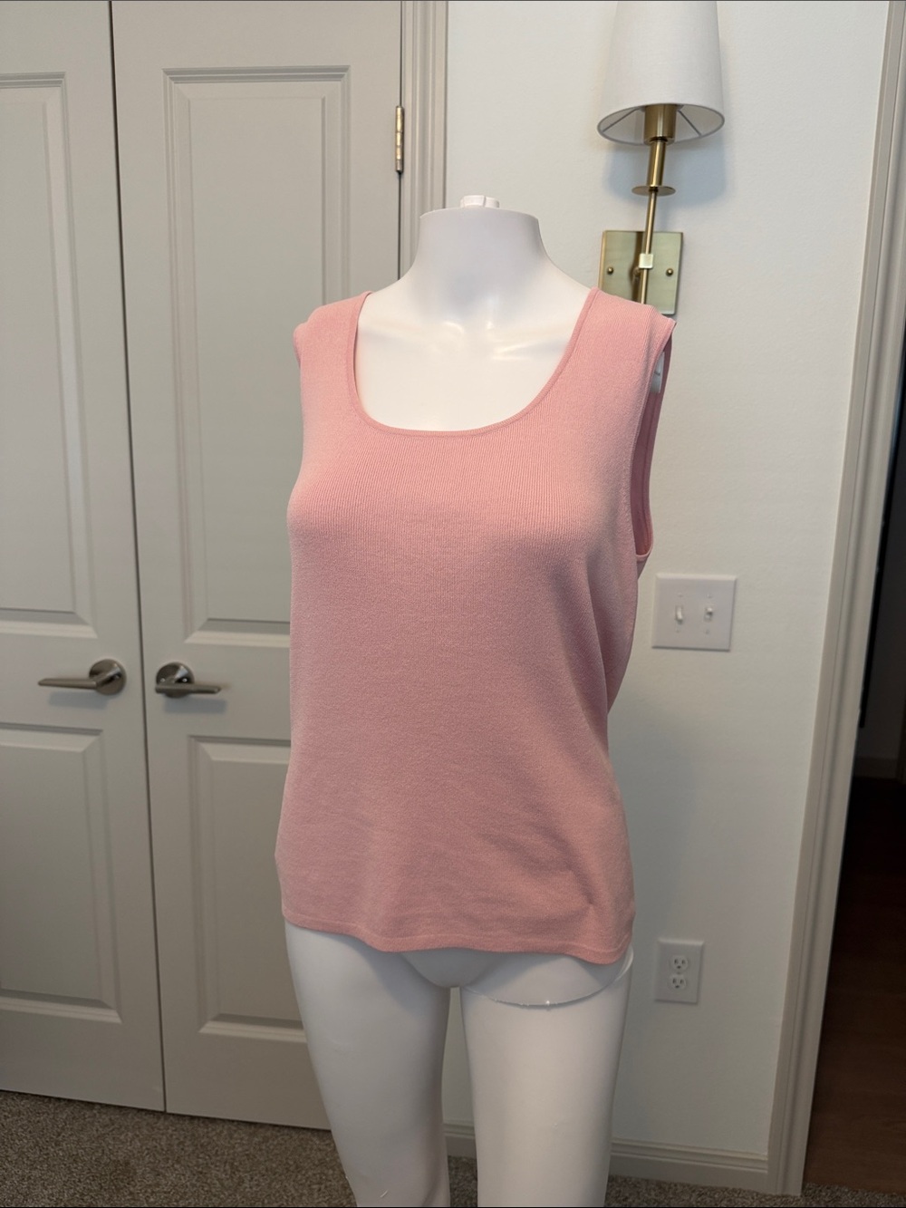 Chico's Soft Scoop Neck Tank in Dusty Rose